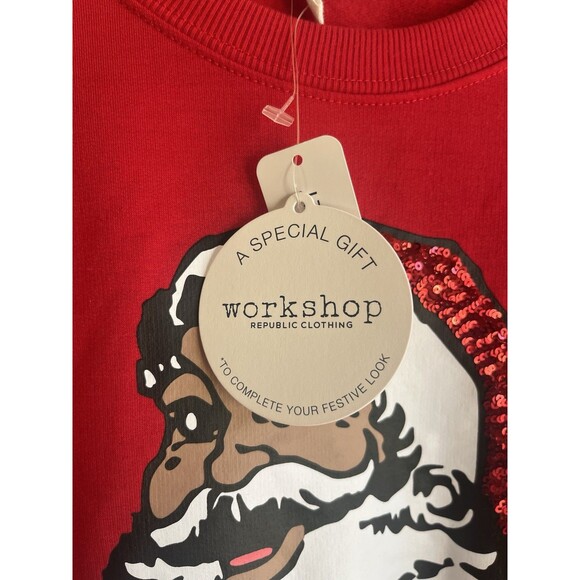 Workshop Christmas Red Two Piece Santa Pajamas Pants Gift Santa Sz S/P NWT - Picture 5 of 9